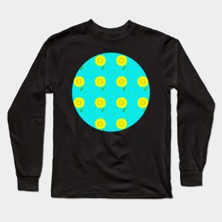 Aqua Daisy! Fun, bright design - yellow daisies with aqua blue. Long Sleeve T-Shirt